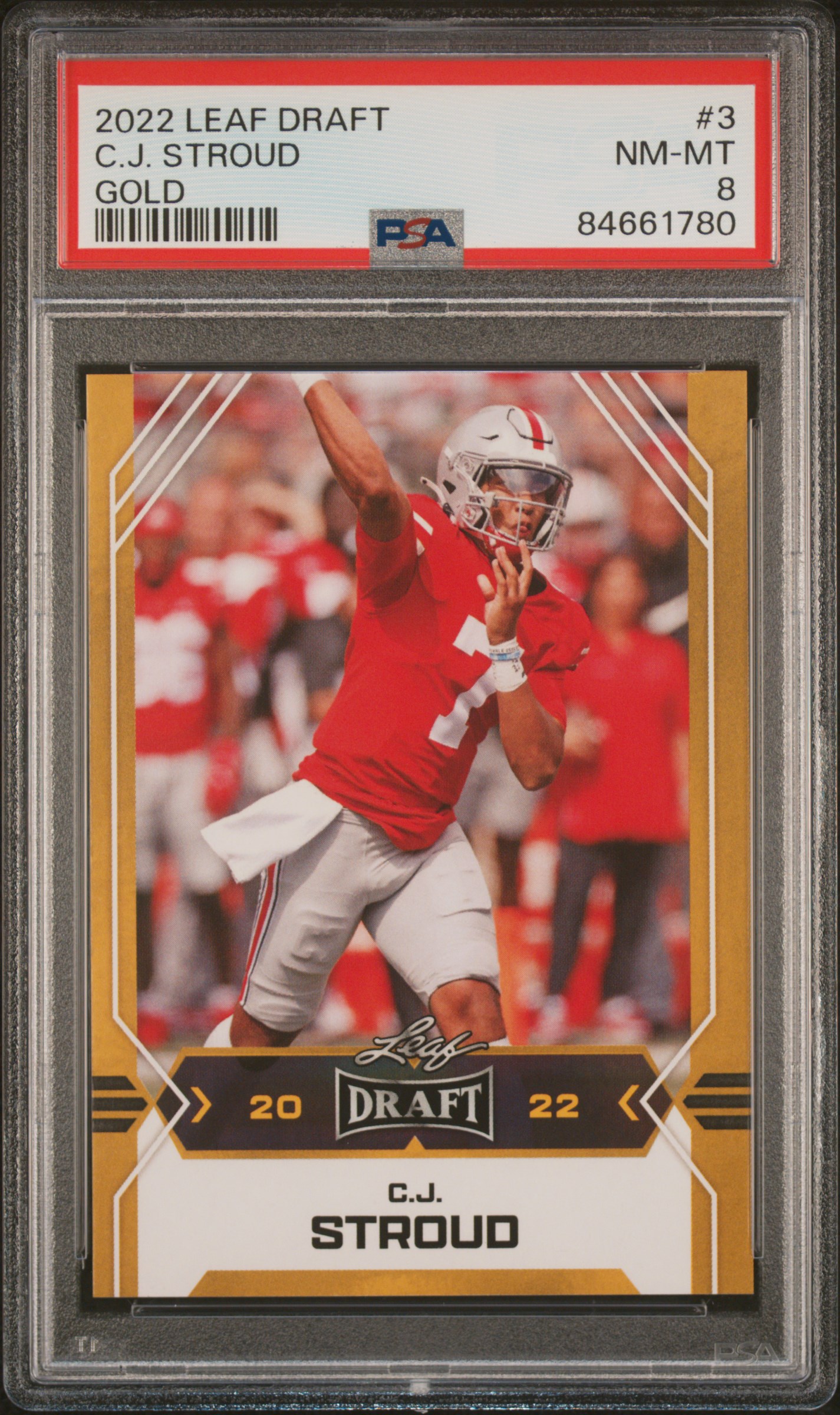 2022 LEAF DRAFT #3 C.J. STROUD GOLD