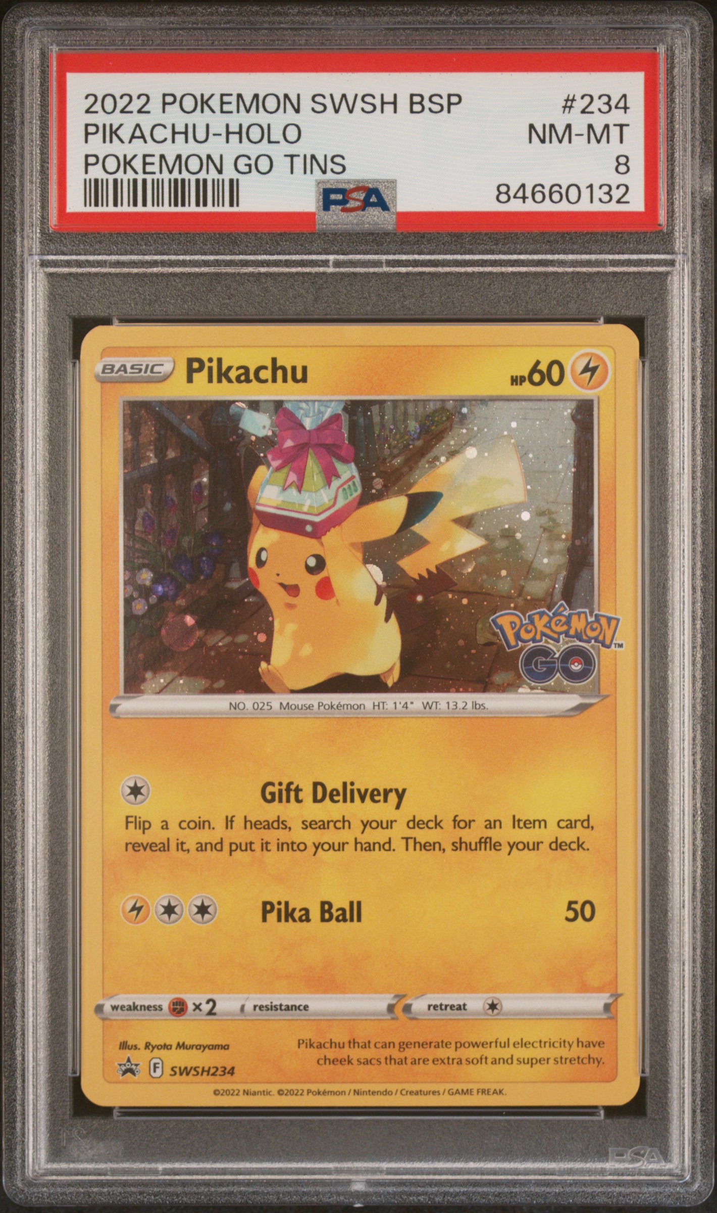 2022 POKEMON SWSH BLACK STAR PROMO #234 PIKACHU-HOLO POKEMON GO TINS