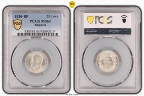 1930-BP 20 Leva KM-41  Ag MS64