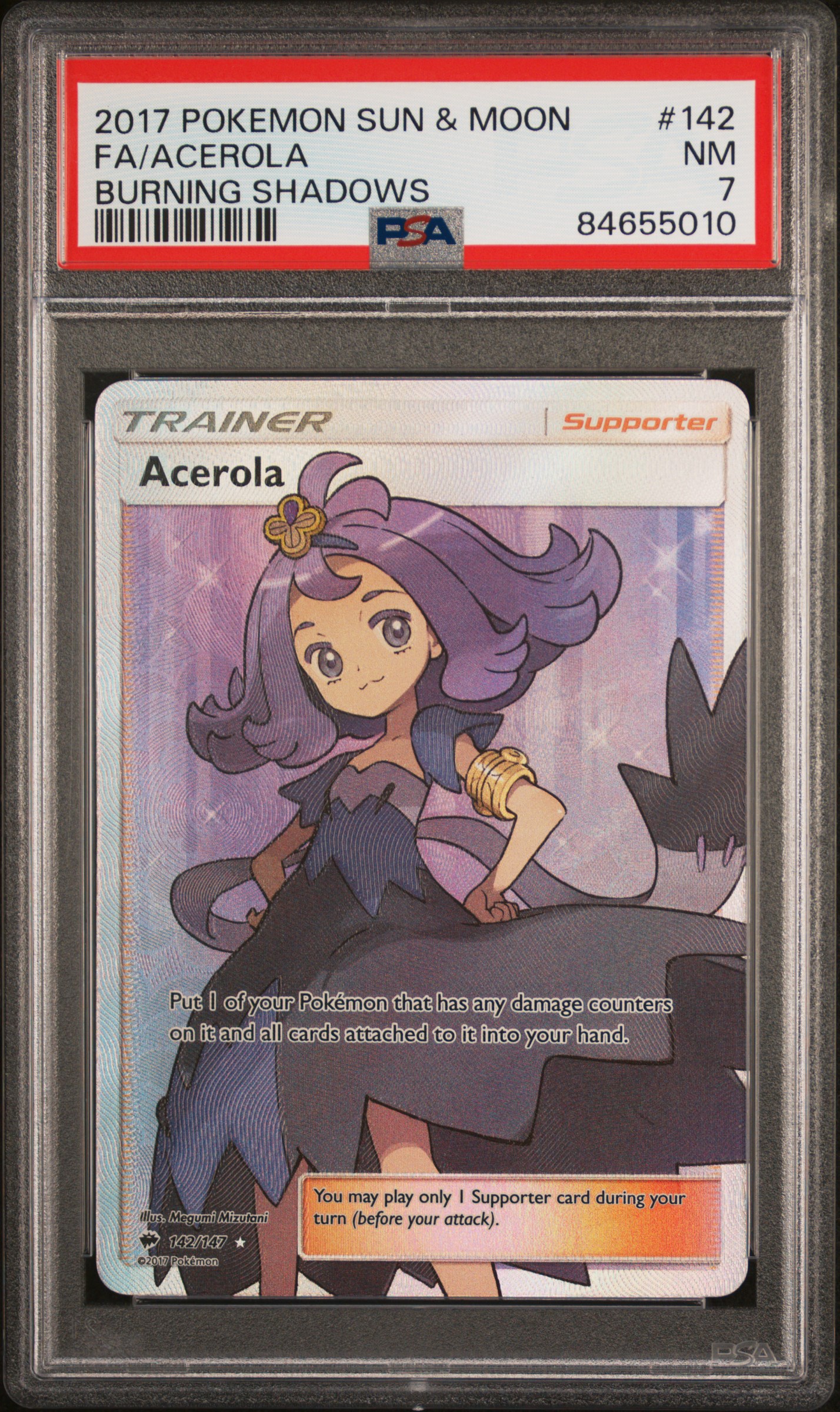 2017 POKEMON SUN & MOON BURNING SHADOWS #142 FA/ACEROLA BURNING SHADOWS