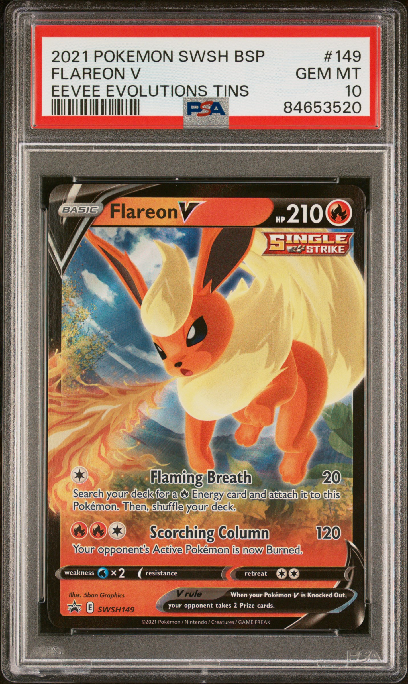 2021 POKEMON SWSH BLACK STAR PROMO #149 FLAREON V EEVEE EVOLUTIONS TINS