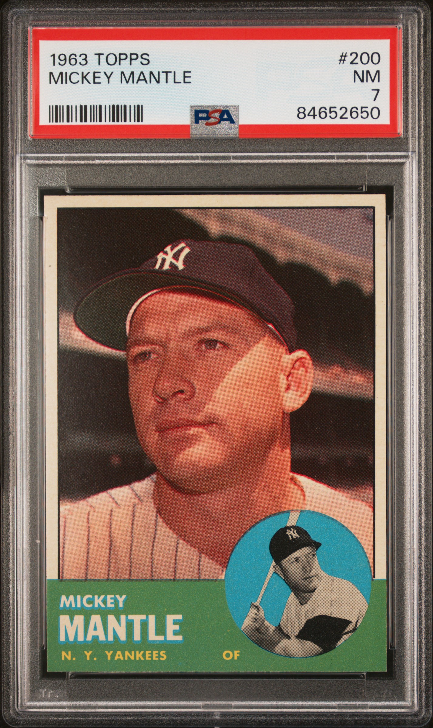 1963 Topps Green #200 Mickey Mantle front