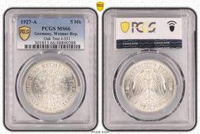 1927-A 5 Mk Oak Tree J-331 MS66