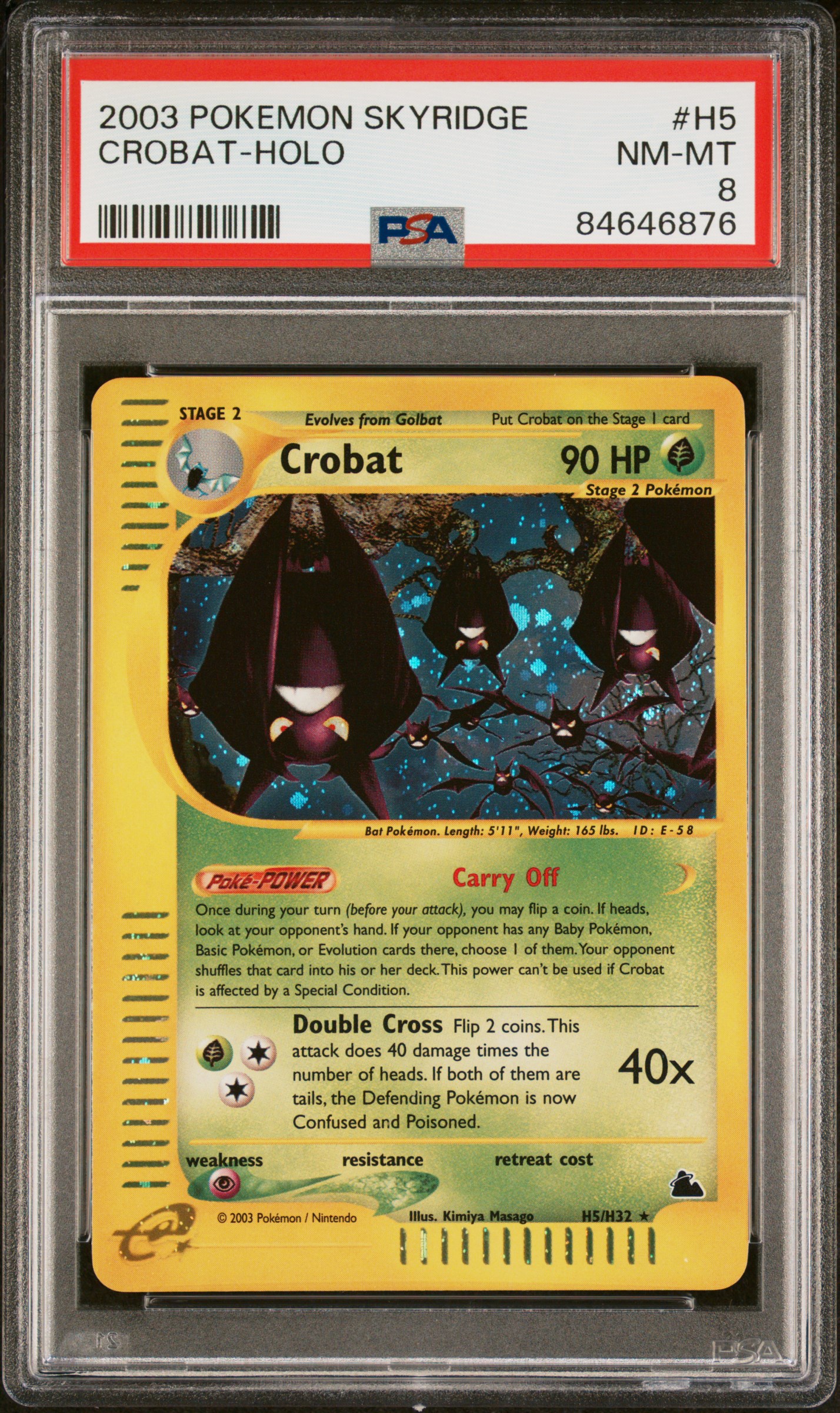 2003 POKEMON SKYRIDGE #H5 CROBAT-HOLO