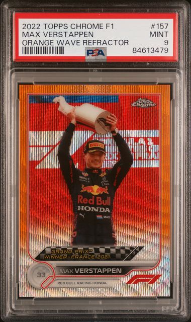 2021 Topps Dynasty F1 Autograph Patch Red #DAP-MVIII Max Verstappen Signed  Patch Card (#1/5) - Driver Number - PSA MINT 9, PSA/DNA GEM MT 10 - Pop 1  on Goldin Auctions