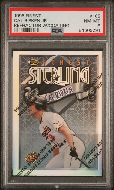 1996 Topps FINEST REFRACTOR W/COATING #165 Cal Ripken Jr. front