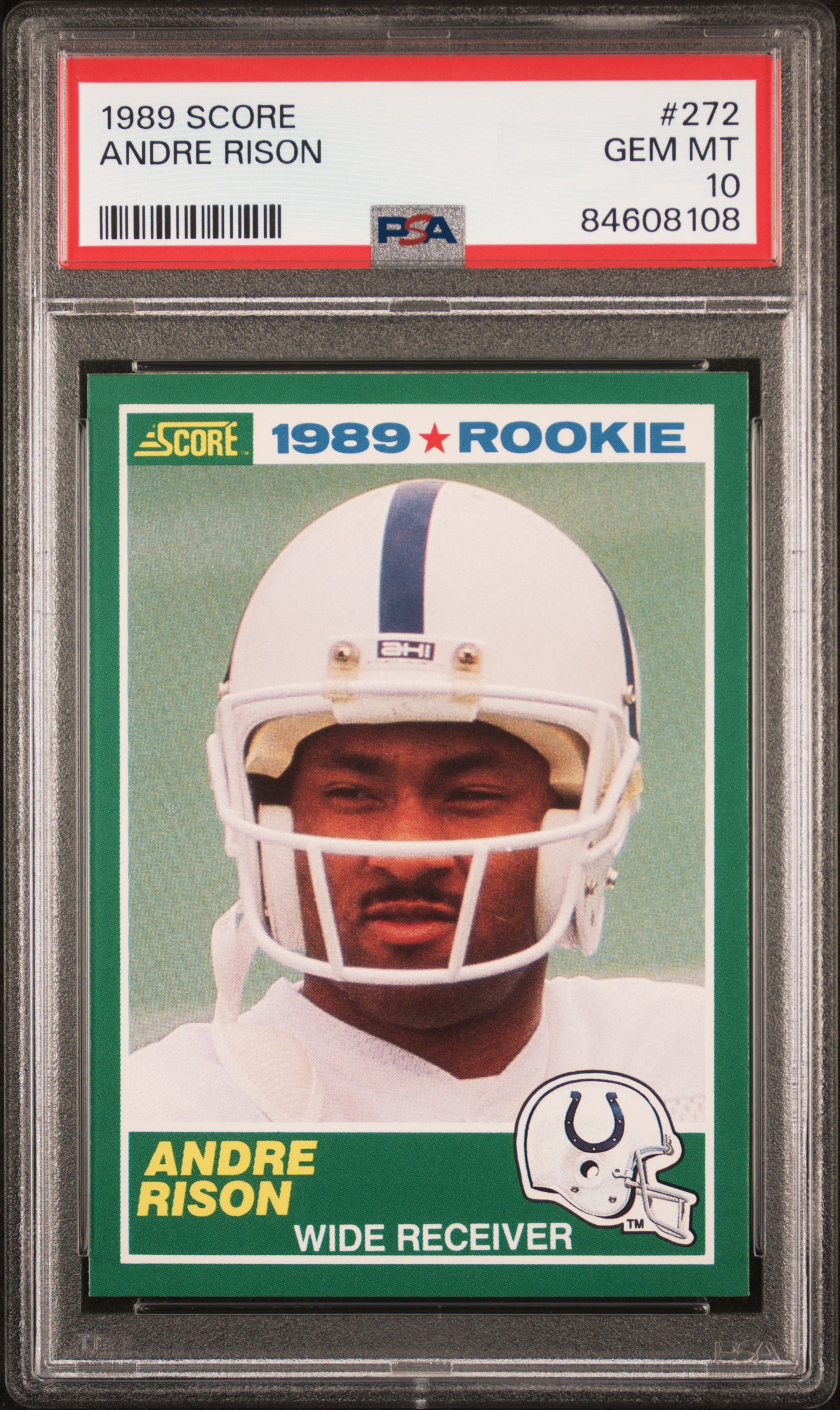 1989 Score #272 Andre Rison Rookie Card – PSA GEM MT 10