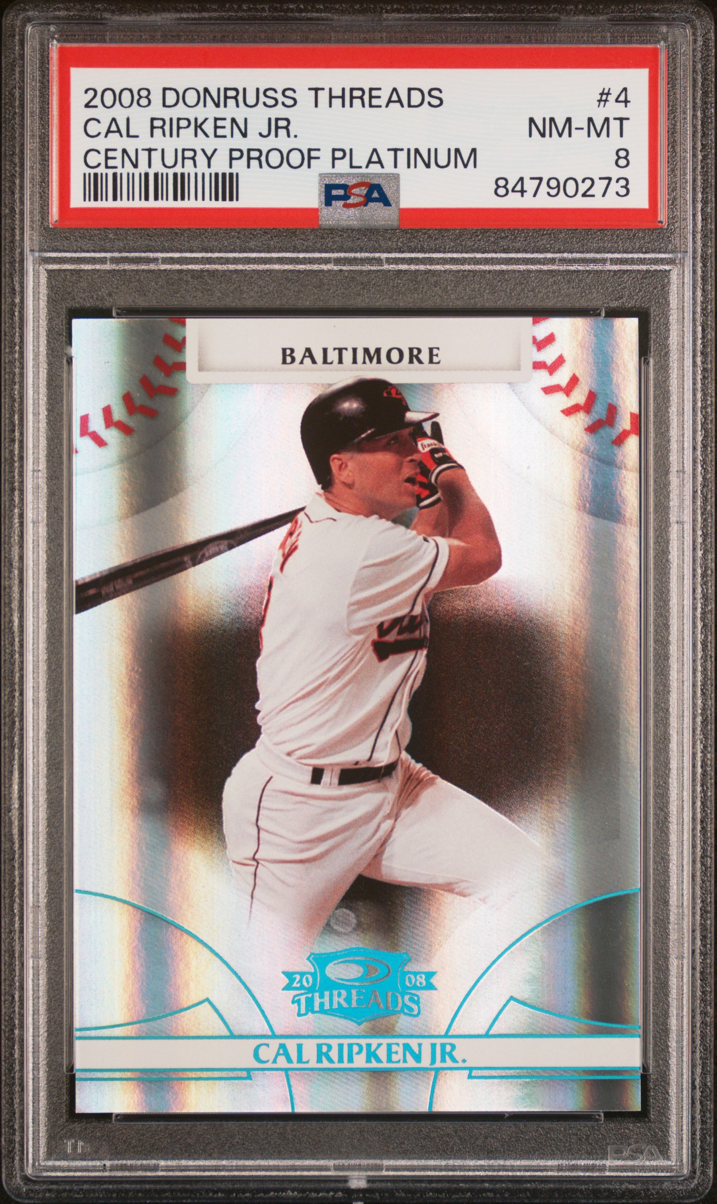 2008 DONRUSS THREADS #4 CAL RIPKEN JR. CENTURY PROOF PLATINUM