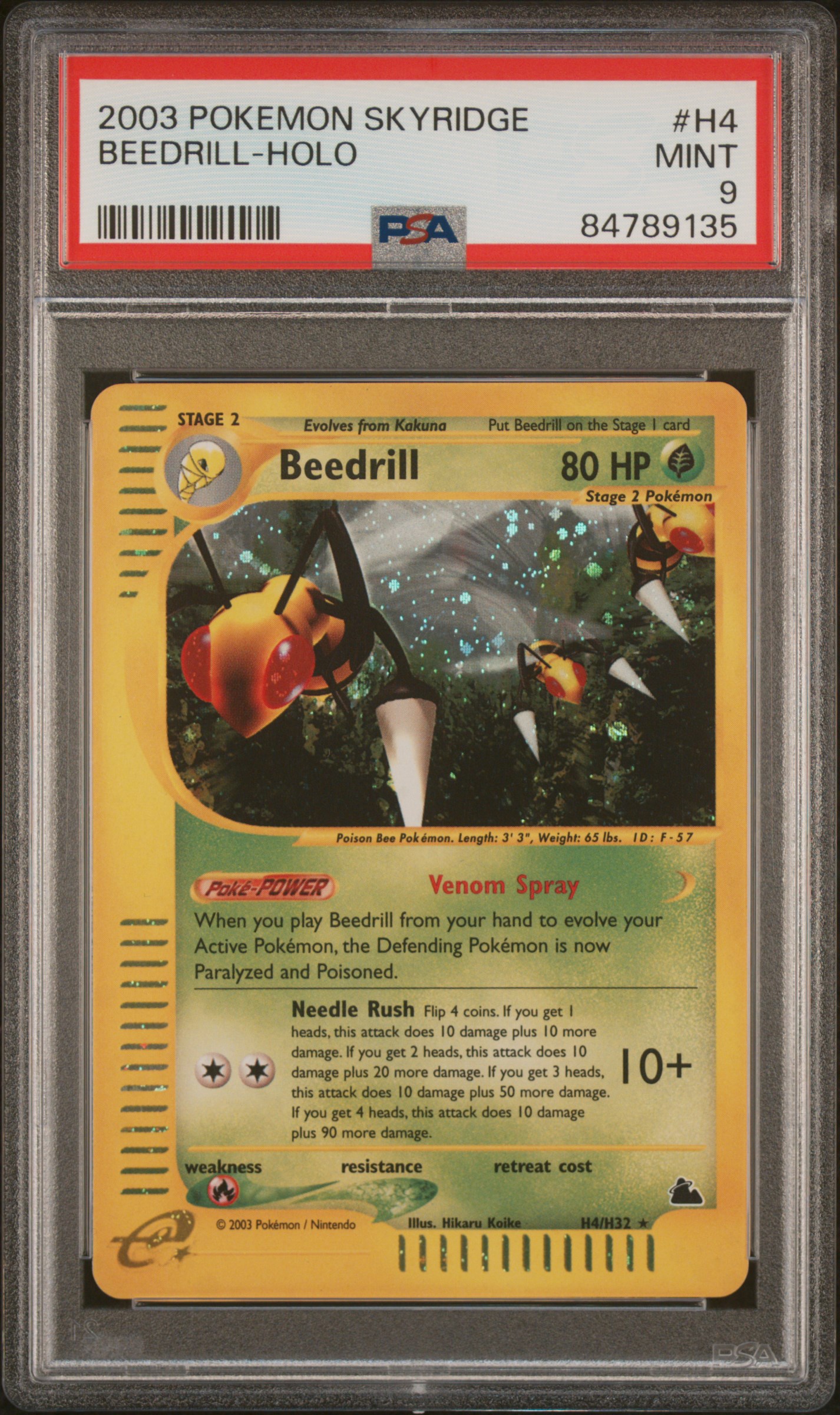 2003 POKEMON SKYRIDGE #H4 BEEDRILL-HOLO