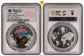 2024 $5 The Three Sisters Beauty of the World MS70