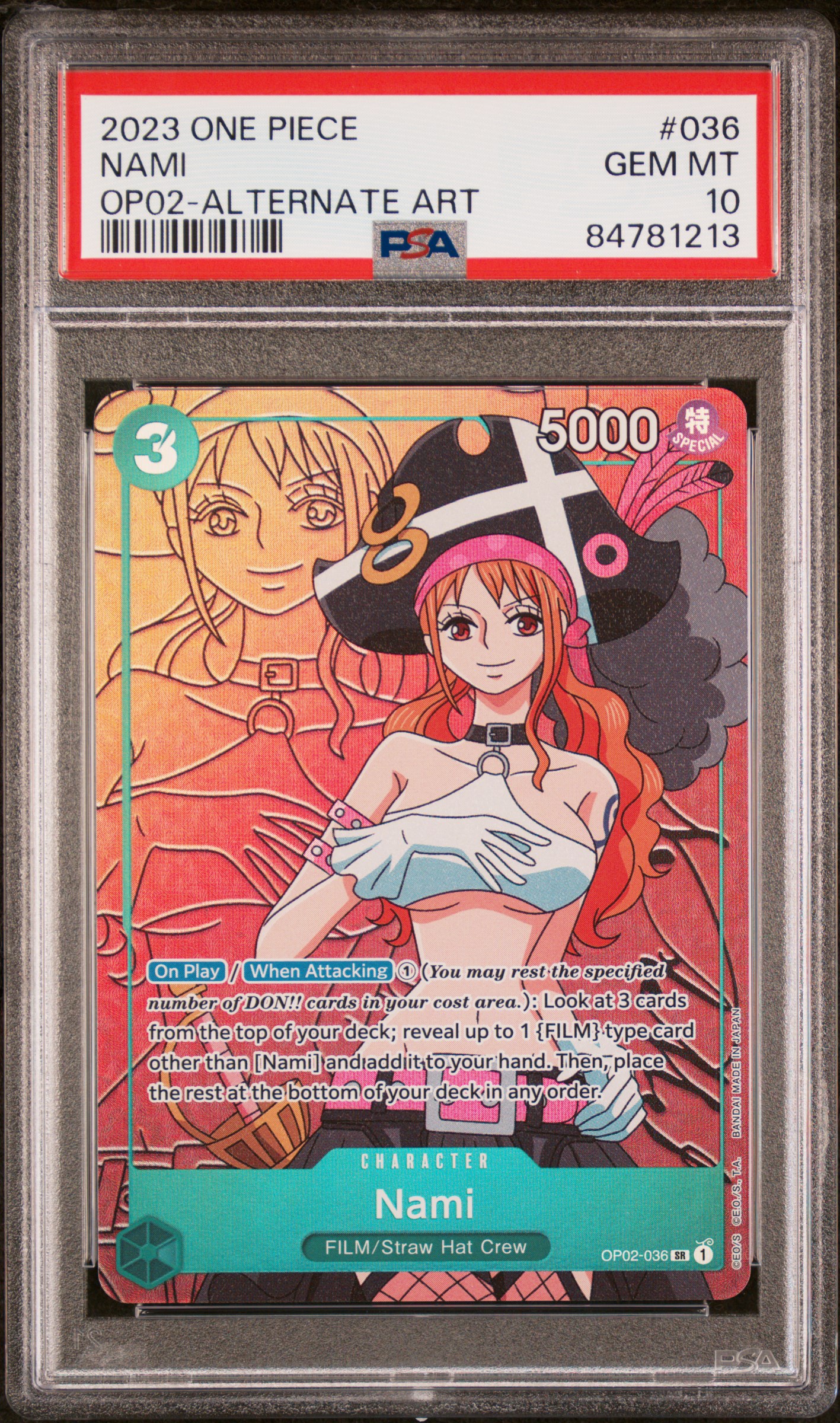 2023 ONE PIECE OP02-PARAMOUNT WAR #036 NAMI ALTERNATE ART