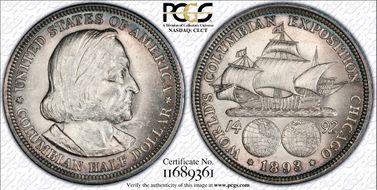 1893 50C Columbian MS62