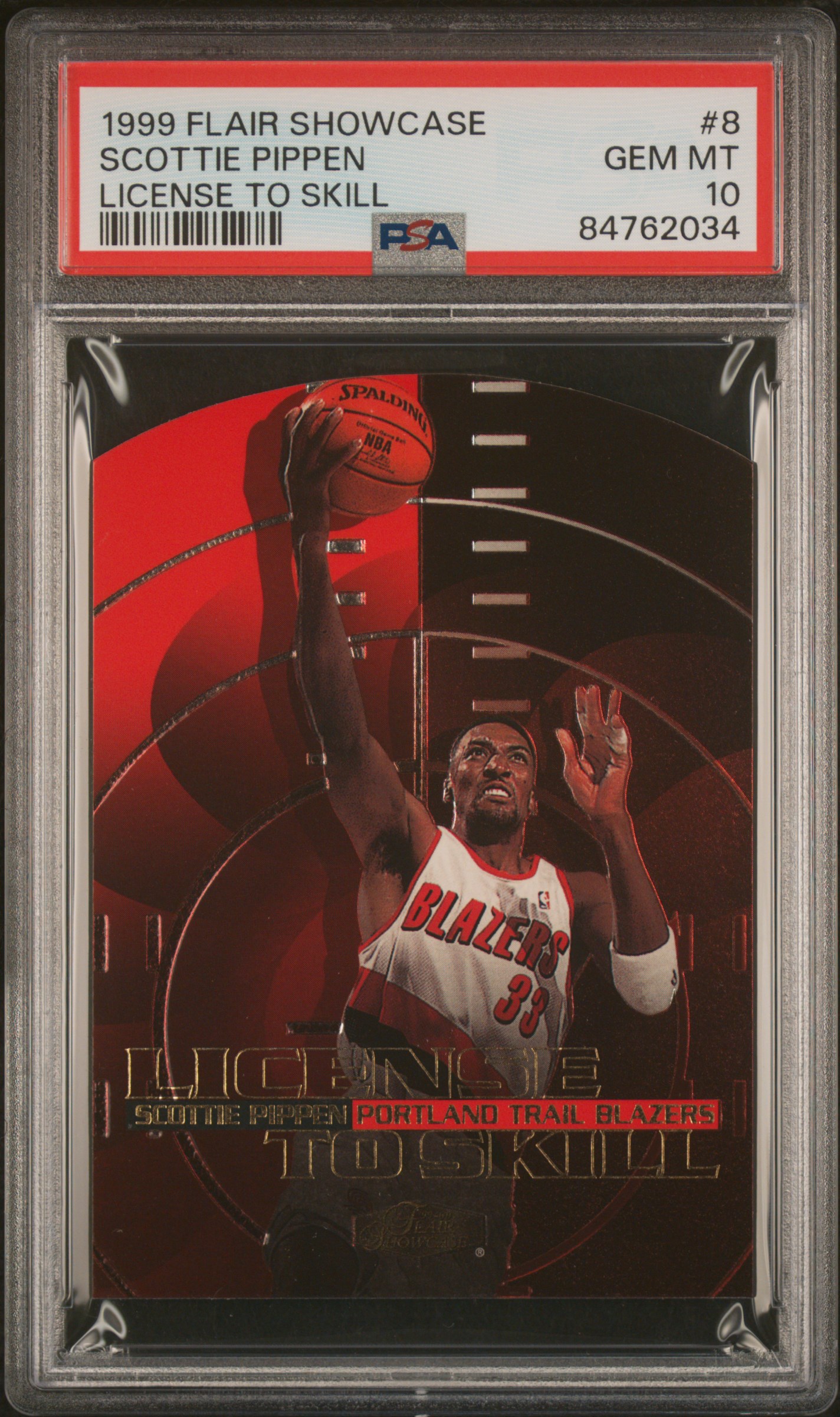 1999 FLAIR SHOWCASE LICENSE 2 SKILL #8 SCOTTIE PIPPEN LICENSE TO SKILL