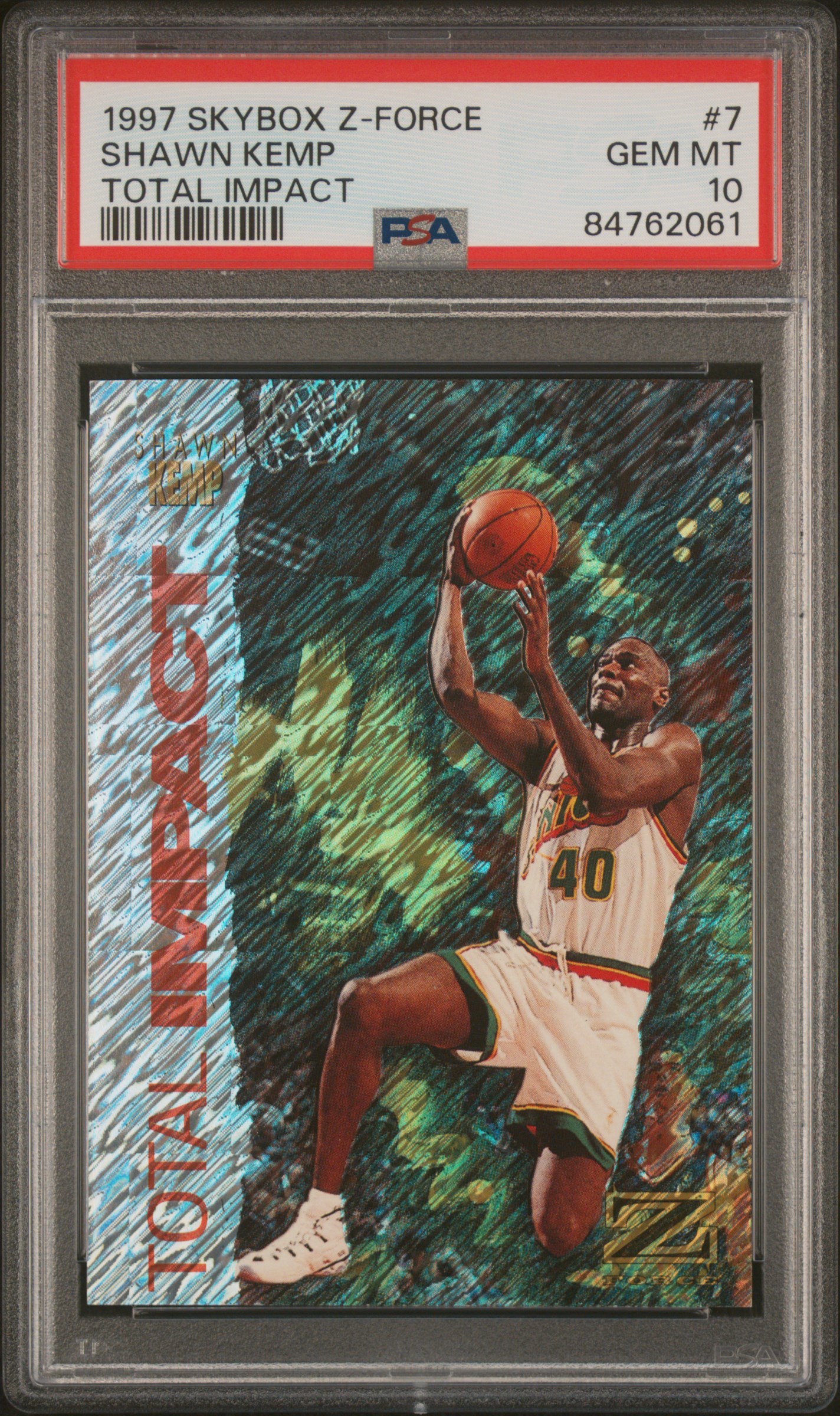 1997 SKYBOX Z-FORCE TOTAL IMPACT #7 SHAWN KEMP TOTAL IMPACT