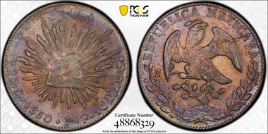 1860-Go PF 8 R Go44 AU58