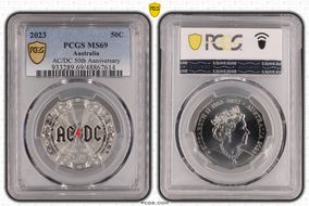 2023 50C AC/DC 50th Anniversary Colorized MS69