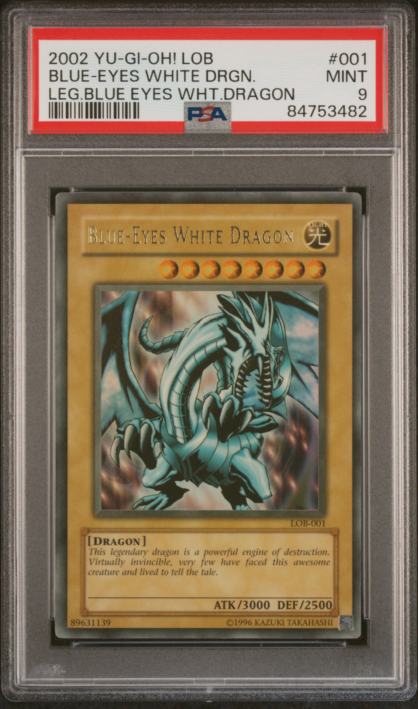 2002 YU-GI-OH! LOB-LEGEND OF BLUE EYES WHITE DRAGON #001 BLUE-EYES WHITE DRGN. LEG.BLUE EYES WHT.DRAGON