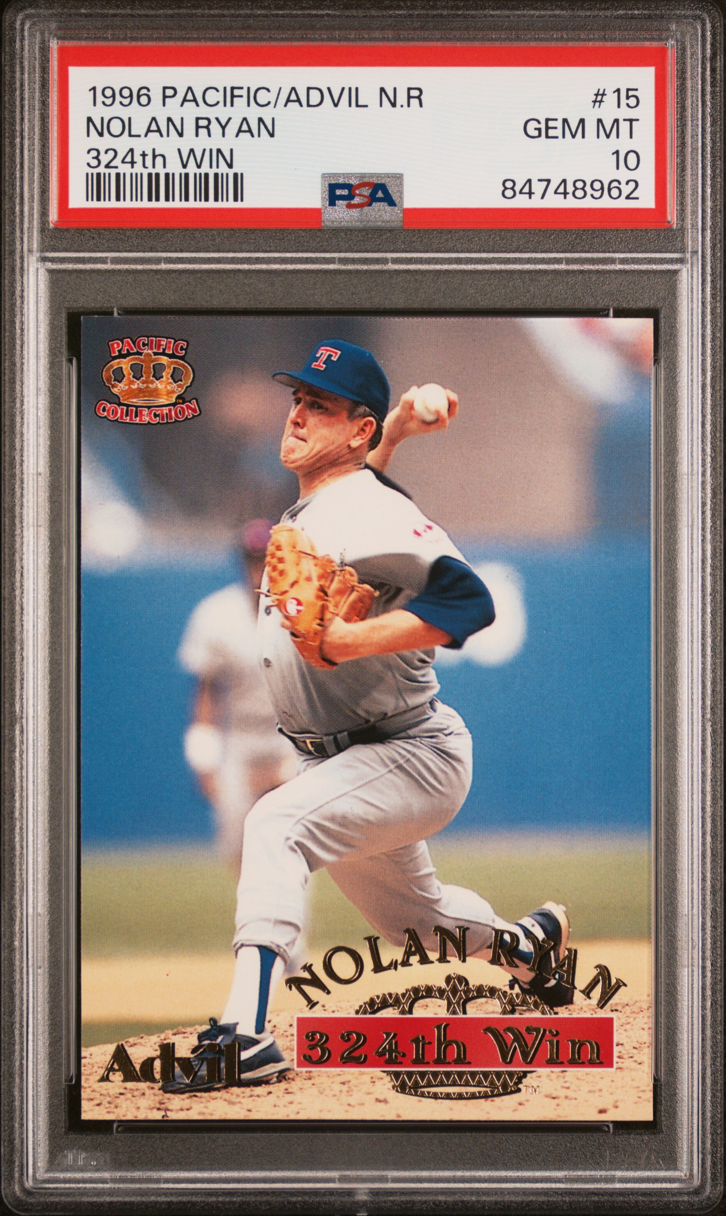 1996 PACIFIC/ADVIL NOLAN RYAN #15 NOLAN RYAN 324th WIN