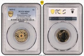 2015-C $2 Remembrance Day In Flanders Fields Colorized MS69