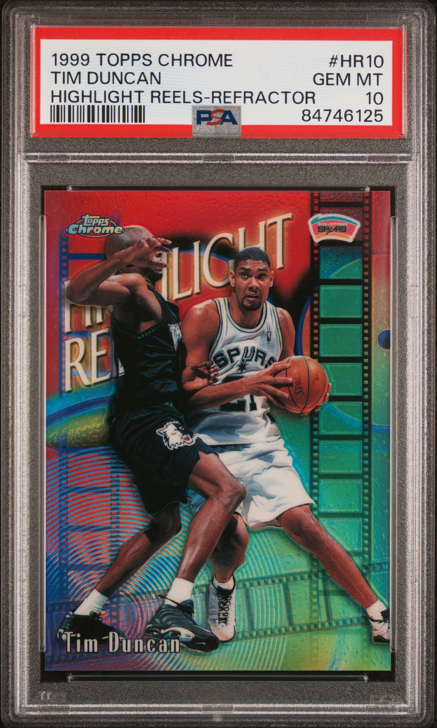 1999 TOPPS CHROME HIGHLIGHT REELS #HR10 TIM DUNCAN HIGHLIGHT REELS-REFRACTOR