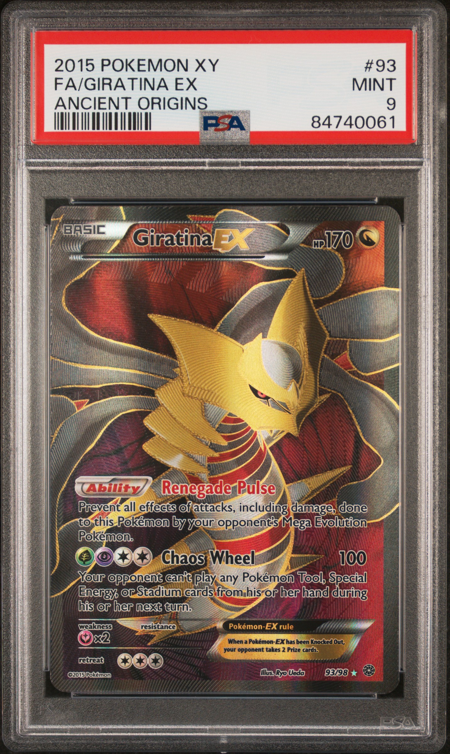 2015 POKEMON XY ANCIENT ORIGINS #93 FA/GIRATINA EX ANCIENT ORIGINS