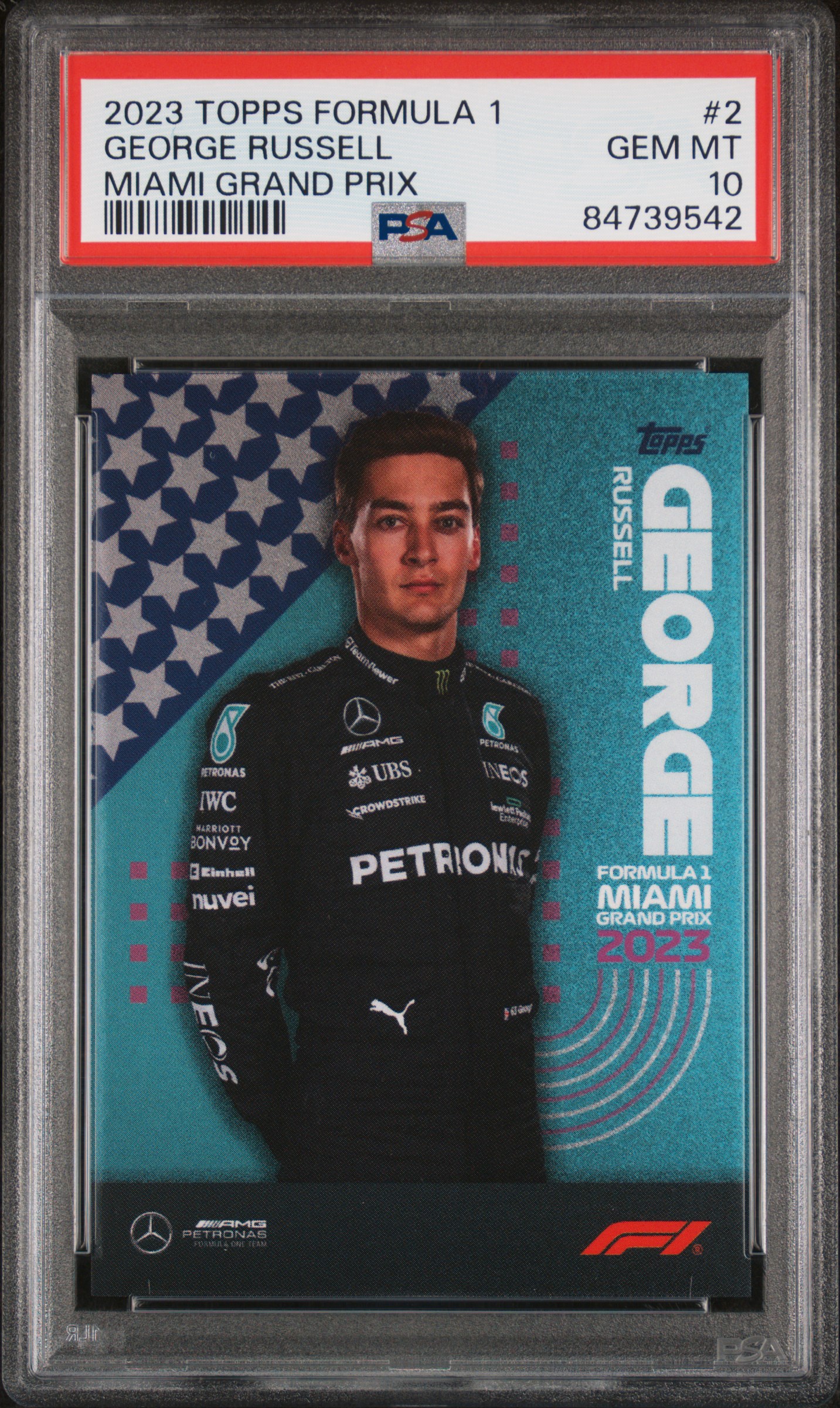 2023 TOPPS FORMULA 1 MIAMI GRAND PRIX #2 GEORGE RUSSELL MIAMI GRAND PRIX