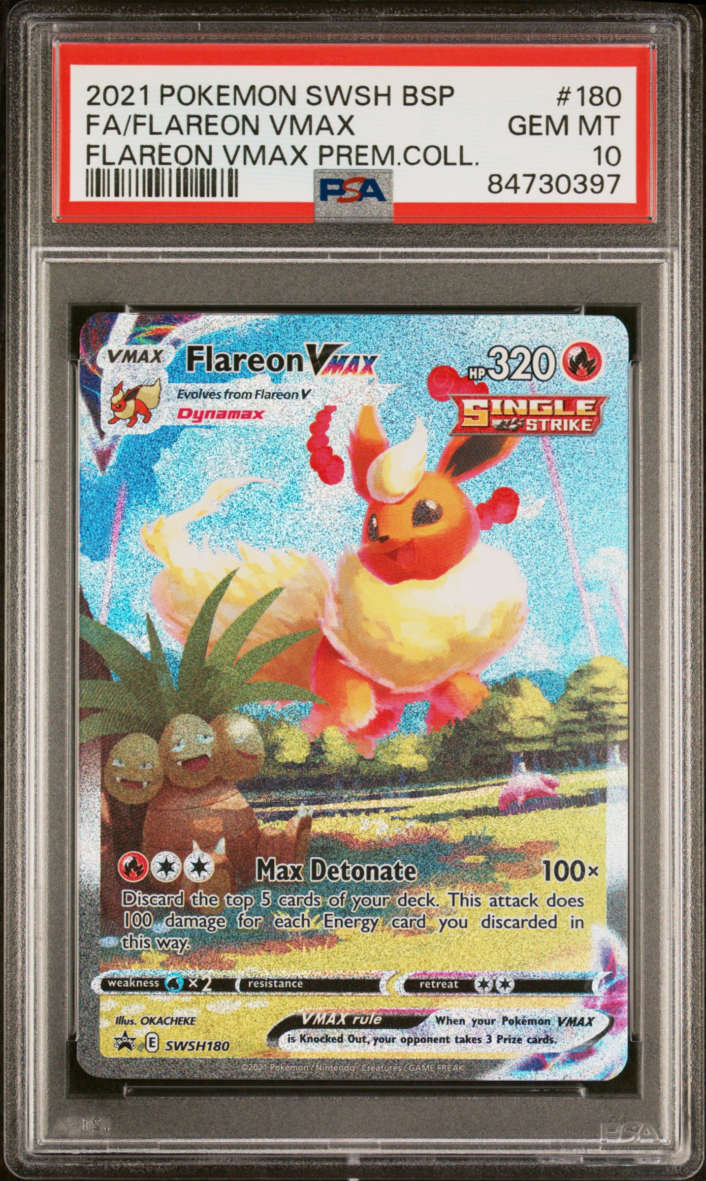 2021 POKEMON SWSH BLACK STAR PROMO #180 FA/FLAREON VMAX FLAREON VMAX PREM.COLL.
