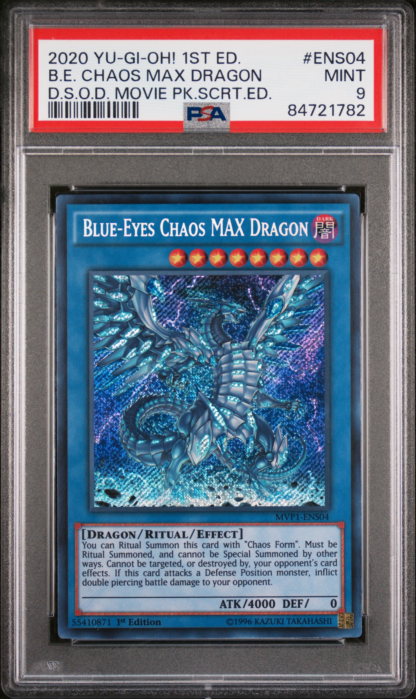 2020 YU-GI-OH! THE DARK SIDE OF DIMENSIONS MOVIE PACK SECRET EDITION #ENS04 B.E. CHAOS MAX DRAGON D.S.O.D. MOVIE PK.SCRT.ED.