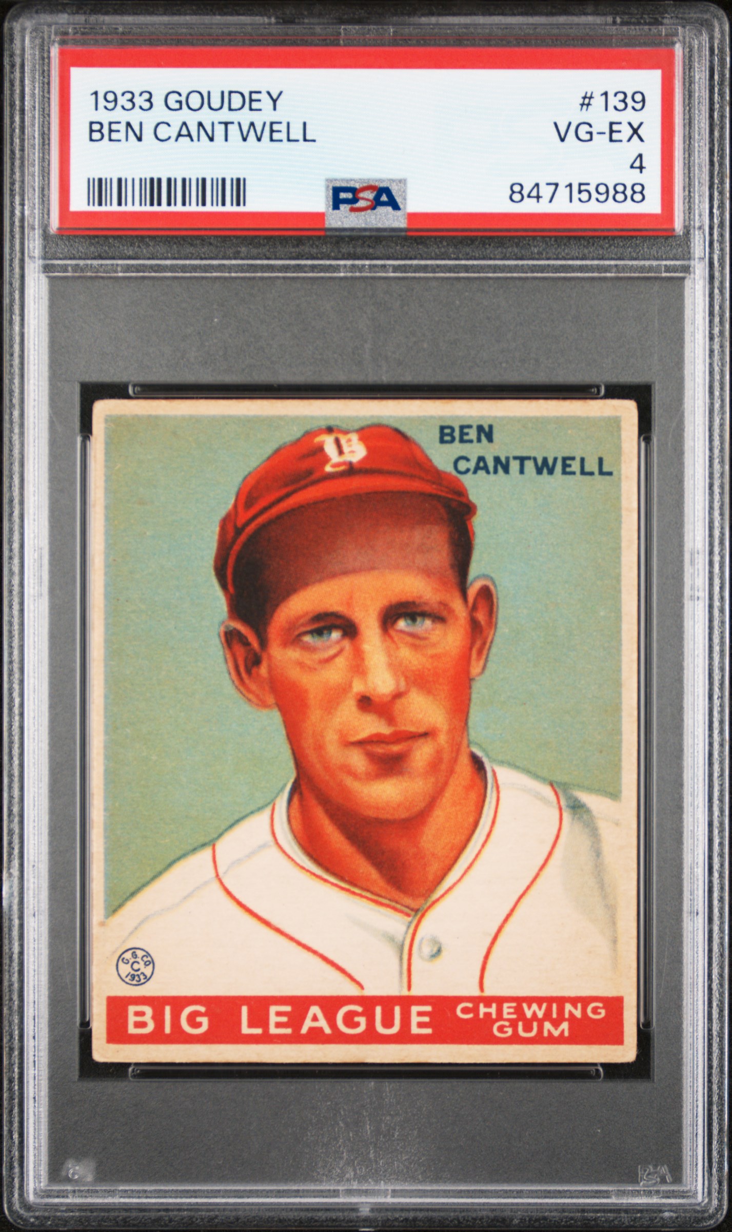 1933 GOUDEY #139 BEN CANTWELL