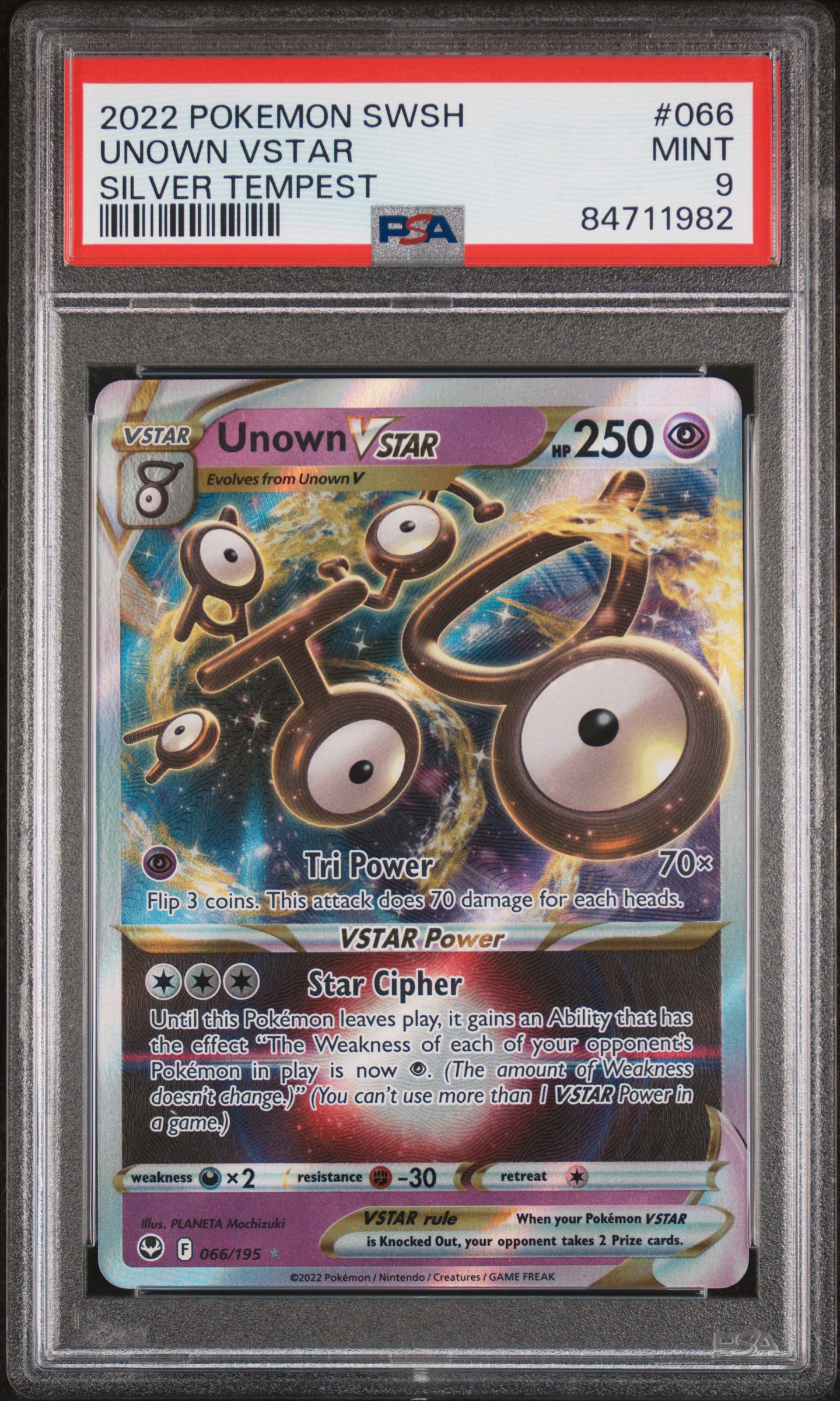 2022 POKEMON SWORD & SHIELD SILVER TEMPEST #066 UNOWN VSTAR SILVER TEMPEST