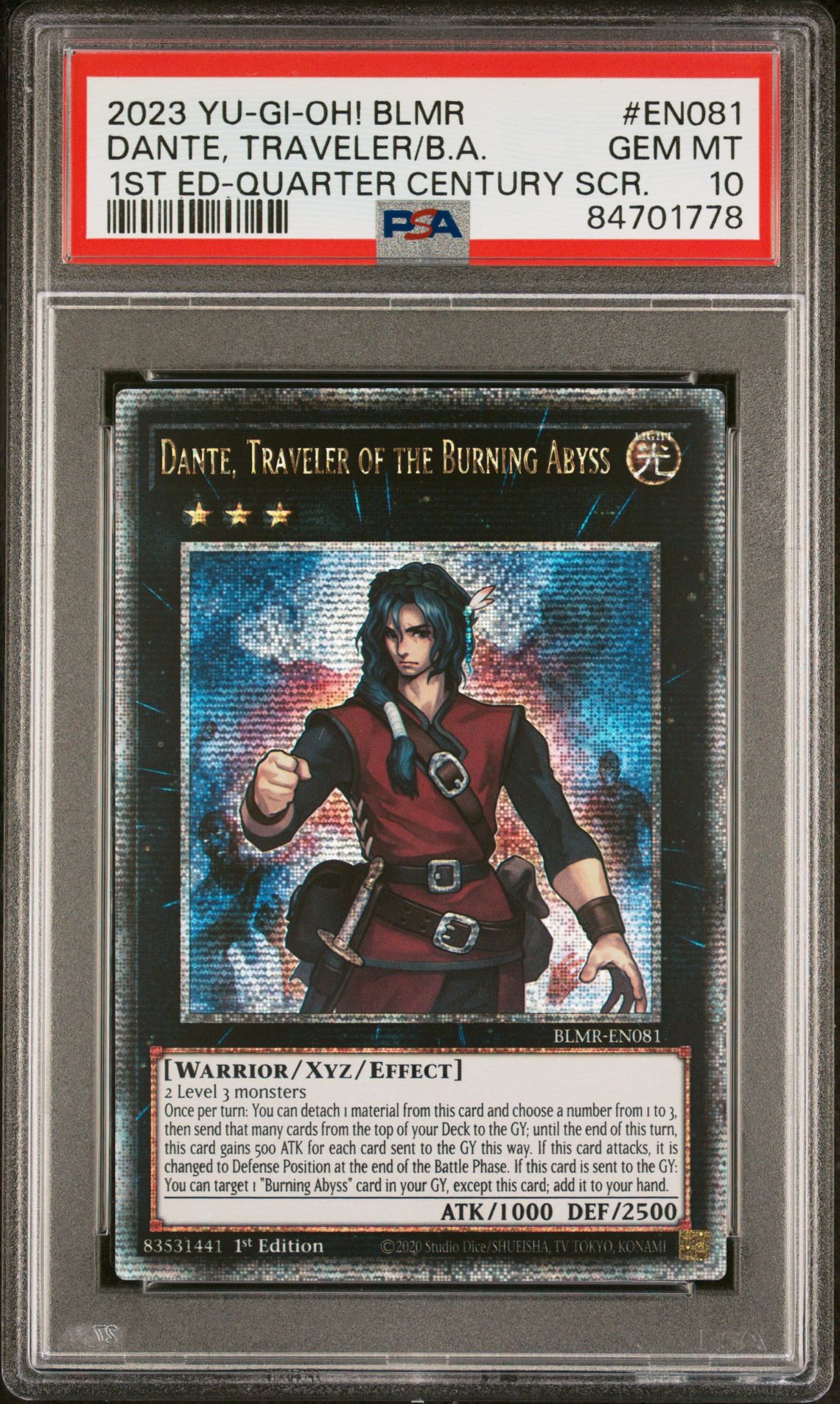 2023 Yu-Gi-Oh! YU-GI-OH! BLMR-BATTLES OF LEGEND: MONSTROUS REVENGE 1ST ED-QUARTER CENTURY SCR. #EN081 Dante, Traveler/B.A. front