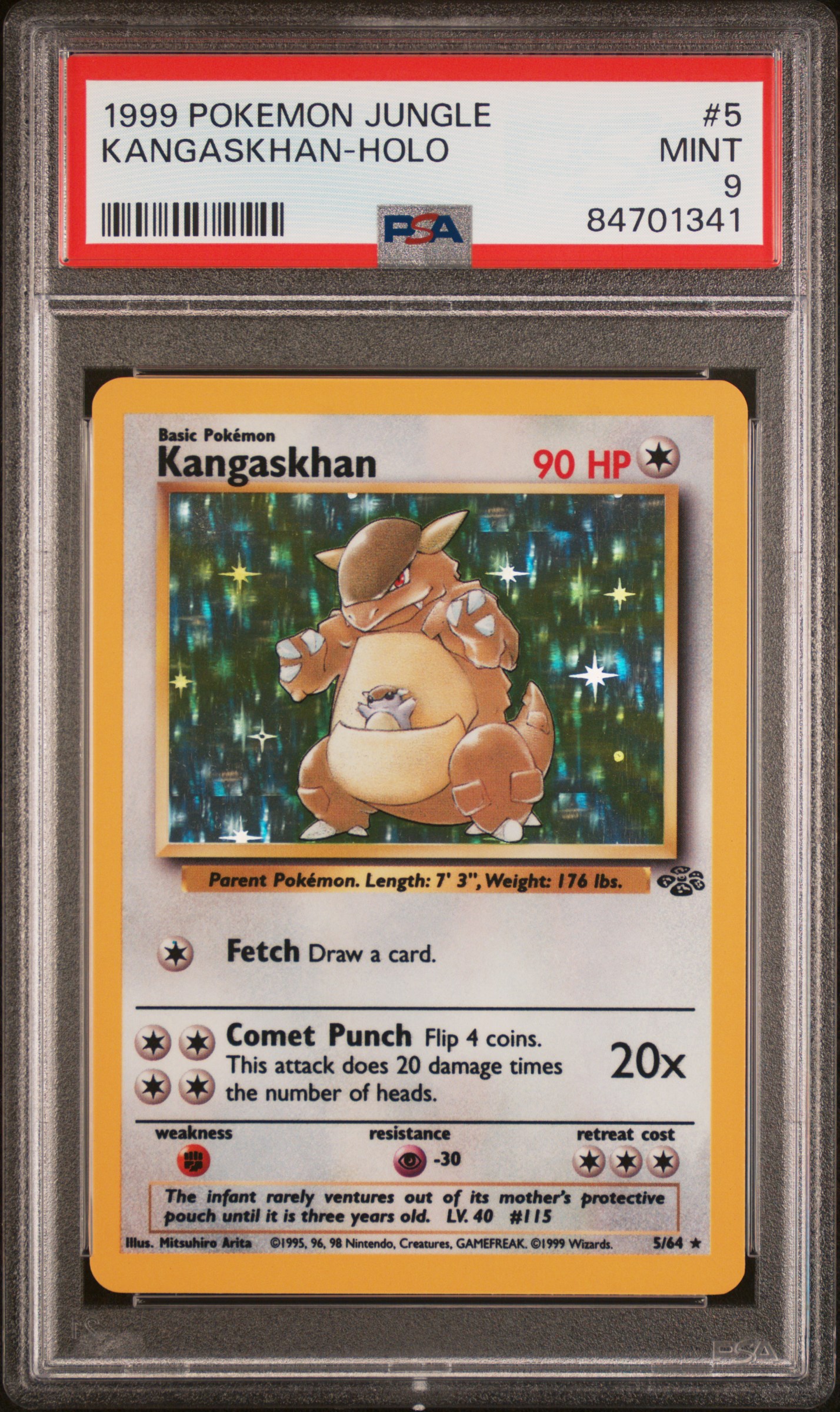 1999 Pokemon Jungle 5 Kangaskhan-Holo – PSA MINT 9