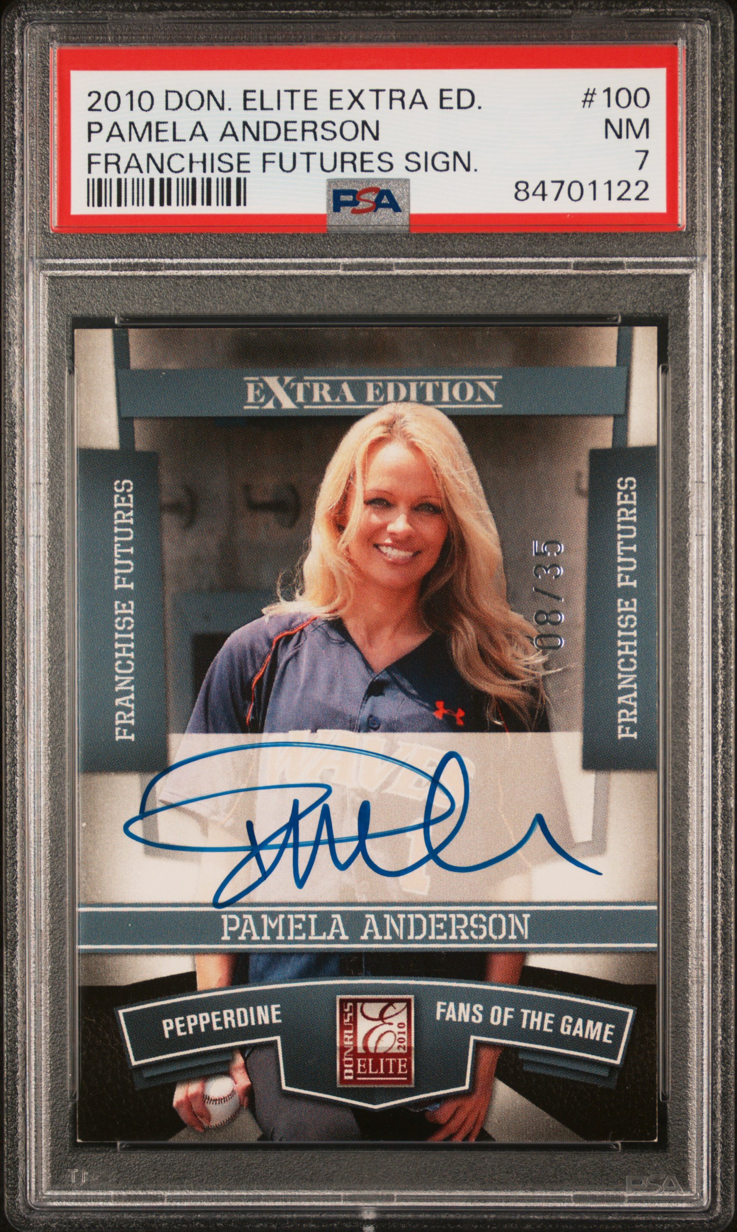 2010 Donruss Elite Extra Edition Franchise Futures Signatures Pamela Anderson #100 (Franchise Futures Sign.) Nm 7 front