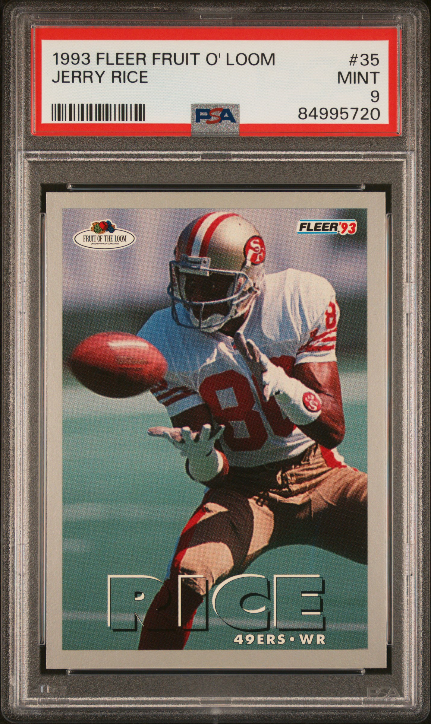 1993 FLEER FRUIT O' LOOM #35 JERRY RICE
