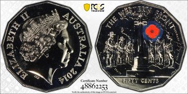 2014 50C Western Front Colorized MS68