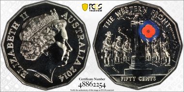 2014 50C Western Front Colorized MS69