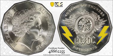 2018 50C AC/DC 45 Years of Thunder MS70