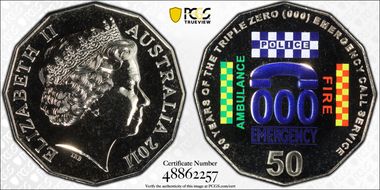 2011 50C Triple Zero Anniversary Colorized MS68