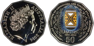 2014 50C AIATSIS Colorized MS68