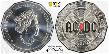 2023 50C AC/DC 50th Anniversary Colorized MS68