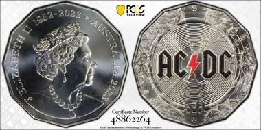 2023 50C AC/DC 50th Anniversary Colorized MS69