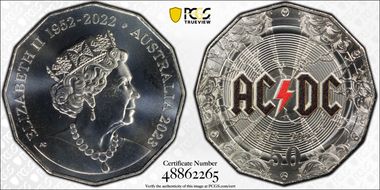 2023 50C AC/DC 50th Anniversary Colorized MS68