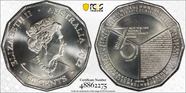 2022 50C 75th Ann. Signals Directorate MS69