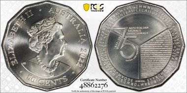 2022 50C 75th Ann. Signals Directorate MS69