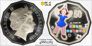 2016 50C Jemima Play School Colorized MS70