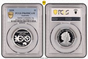 2020 $1 Qantas Centenary Ag PR69DCAM