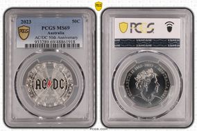 2023 50C AC/DC 50th Anniversary Colorized MS69