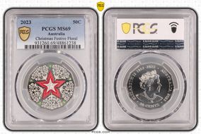 2023 50C Christmas Festive Floral MS69