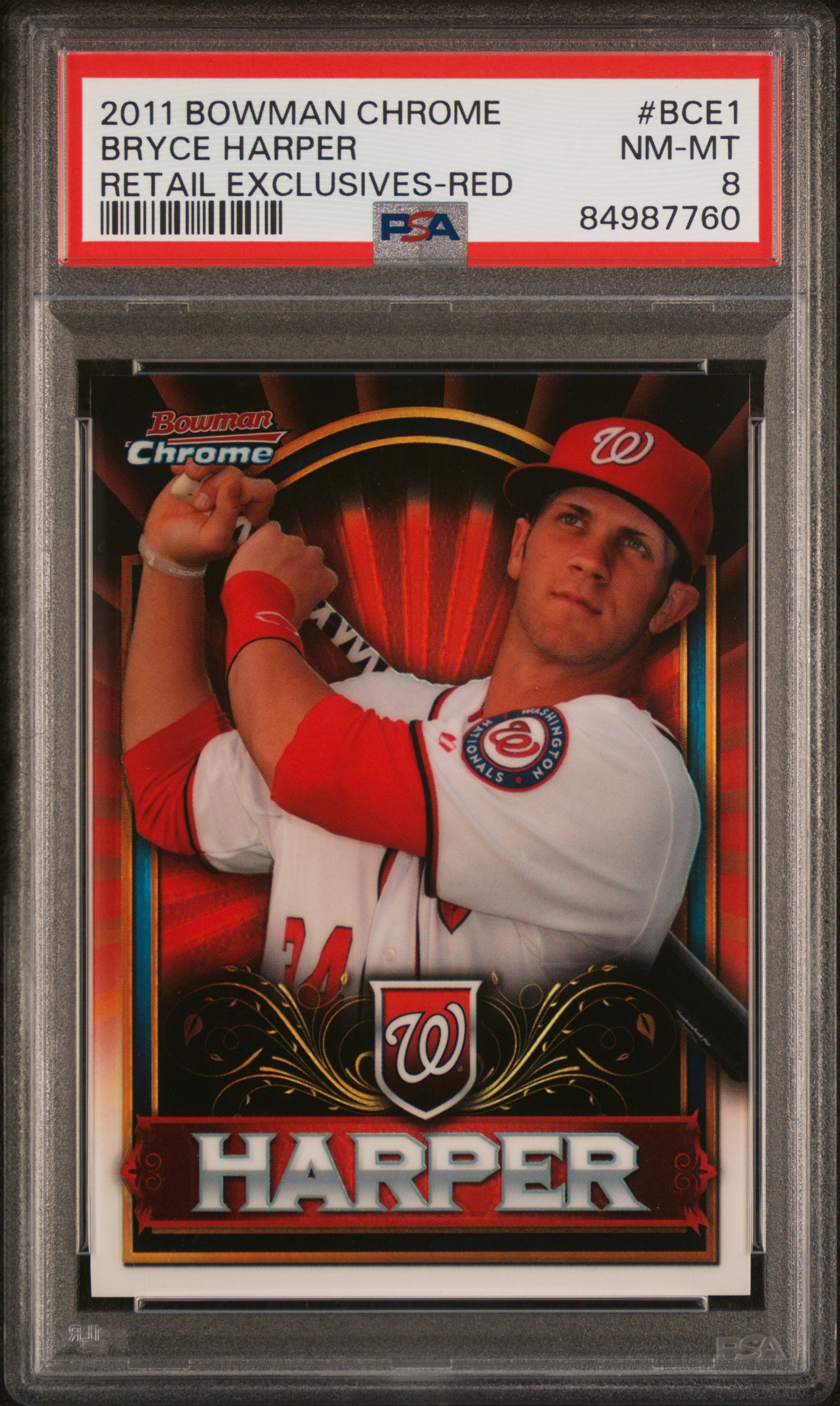 2011 BOWMAN CHROME BRYCE HARPER RETAIL EXCLUSIVES #BCE1 BRYCE HARPER RETAIL EXCLUSIVES-RED