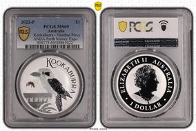 2022-P $1 Kookaburra Ag-Numbat Privy ANDA Perth Money Expo MS69